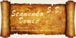 Stamenko Demić vizit kartica
